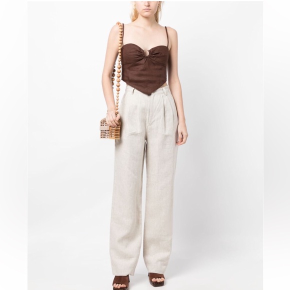 Reformation Mason Linen Pleated Pants - Picture 1 of 10